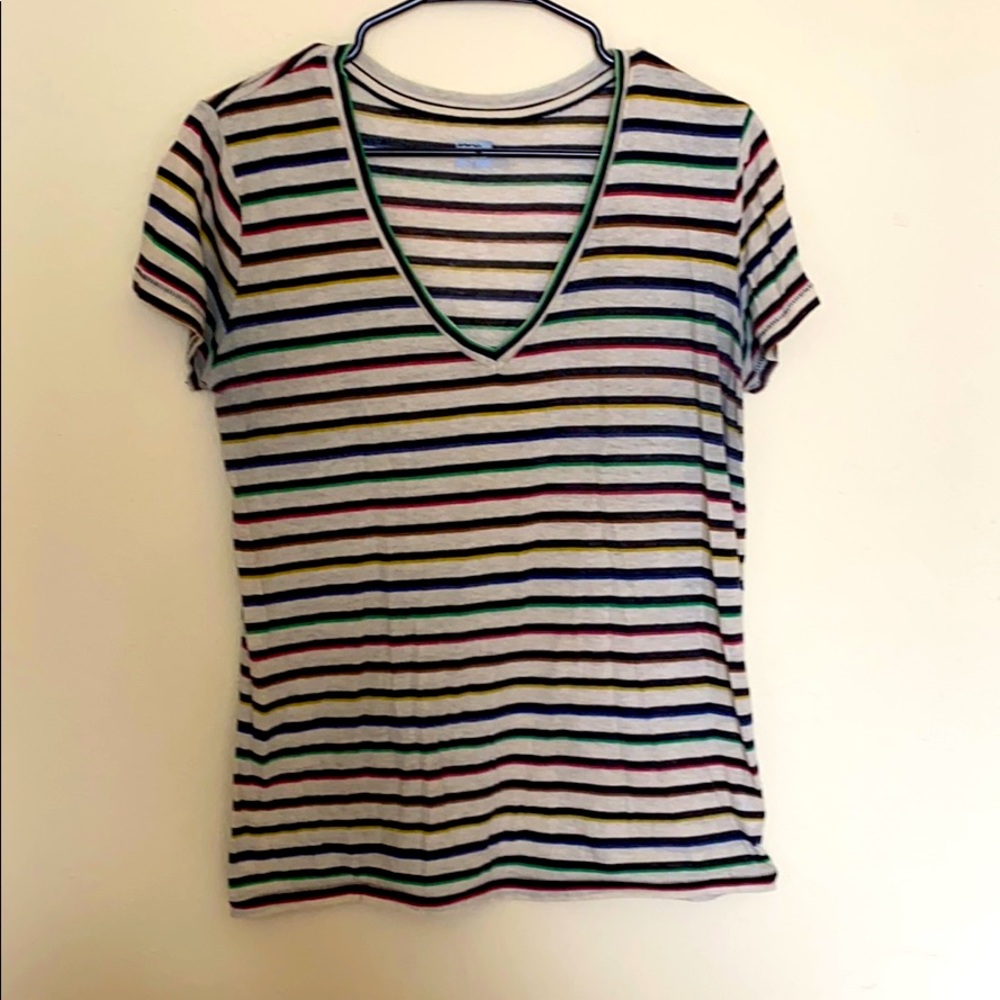 Urban Outfitters, striped V Neck Tshirt